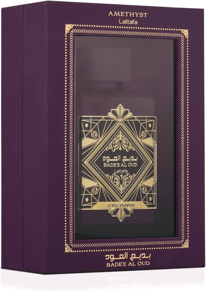 Lattafa Bade'e Al Oud Amethyst for Unisex Eau de Parfum Spray, 3.4 Ounce